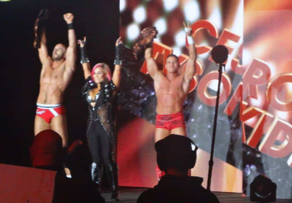 Tyson Kid and Cesaro W/ Natalya WWE Live in the UK Manchester