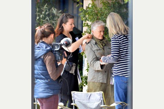 Filming of the film 'She Who Brings Gifts' in the Hanley bus station with actors Glenn Close, Gemma Arterton and Paddy Considine