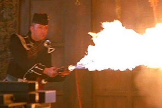 Bagpipe flamethrower
