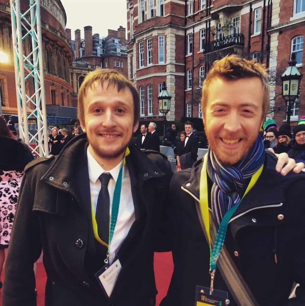 Sean Evans and Sean Wilson (Flickering Myth) on the BAFTA's red carpet.