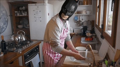 Washing up Batman