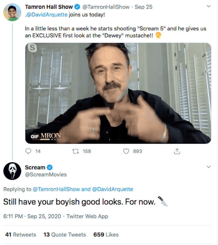 Dewey Moustache Scream 5