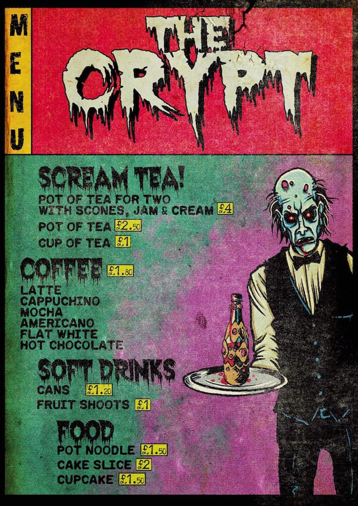 The Crypt Blackpool Menu