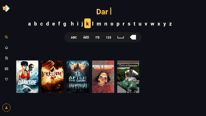 Filmzie App Menu