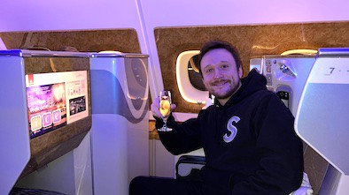 Sean Evans Emirates A380 Business Class