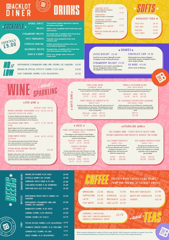 Backlot Cinema Menu Back