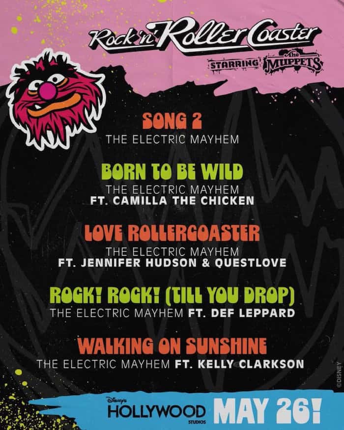 Muppets Roller Coaster Track List